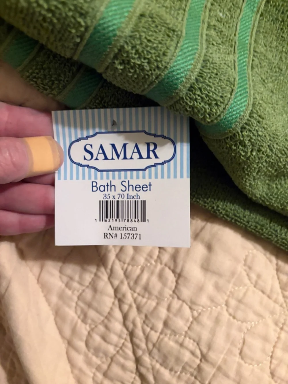 Green Bath Sheet - Plush Cotton Terry